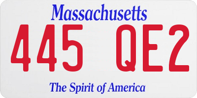 MA license plate 445QE2
