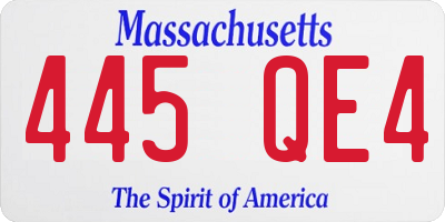 MA license plate 445QE4