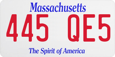 MA license plate 445QE5