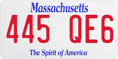 MA license plate 445QE6