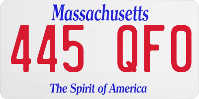 MA license plate 445QF0