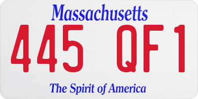MA license plate 445QF1