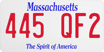 MA license plate 445QF2
