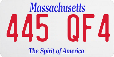 MA license plate 445QF4
