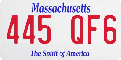 MA license plate 445QF6