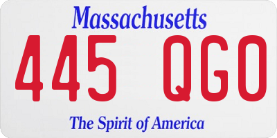 MA license plate 445QG0