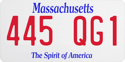 MA license plate 445QG1