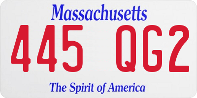 MA license plate 445QG2