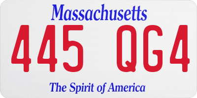 MA license plate 445QG4