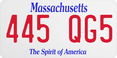 MA license plate 445QG5