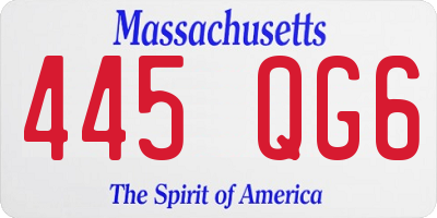 MA license plate 445QG6