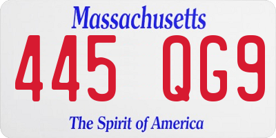 MA license plate 445QG9