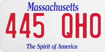 MA license plate 445QH0