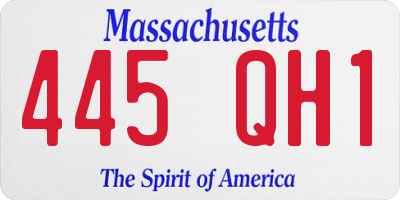 MA license plate 445QH1