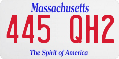 MA license plate 445QH2