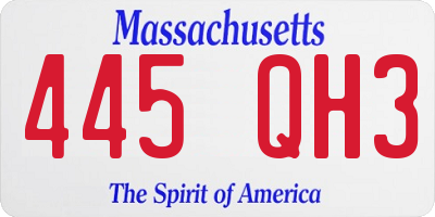 MA license plate 445QH3