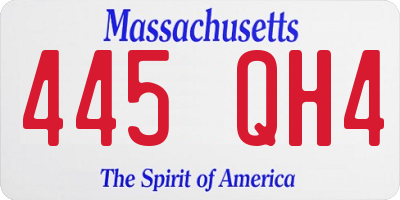 MA license plate 445QH4