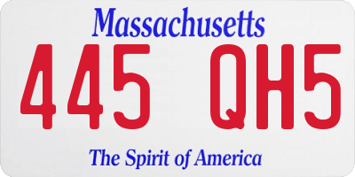 MA license plate 445QH5