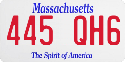 MA license plate 445QH6