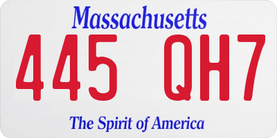 MA license plate 445QH7