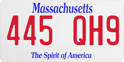 MA license plate 445QH9