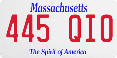 MA license plate 445QI0