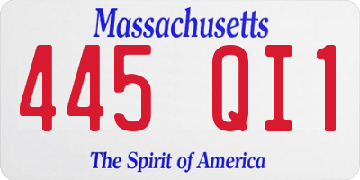 MA license plate 445QI1