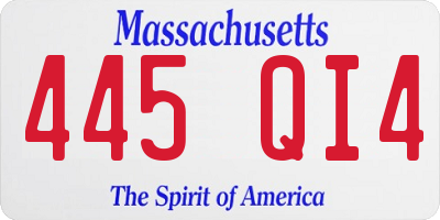 MA license plate 445QI4