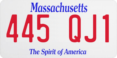 MA license plate 445QJ1