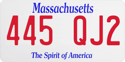 MA license plate 445QJ2