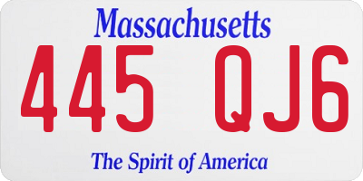 MA license plate 445QJ6