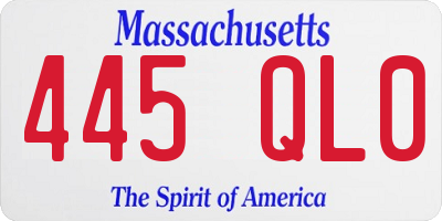 MA license plate 445QL0
