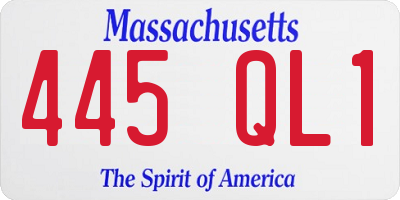 MA license plate 445QL1