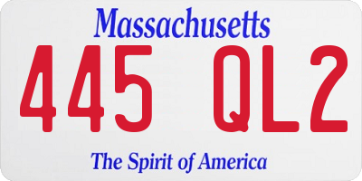 MA license plate 445QL2