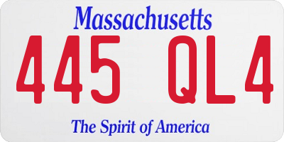 MA license plate 445QL4