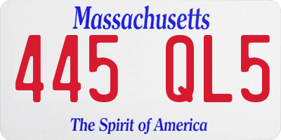 MA license plate 445QL5