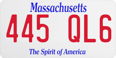 MA license plate 445QL6