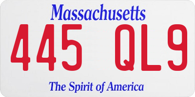 MA license plate 445QL9
