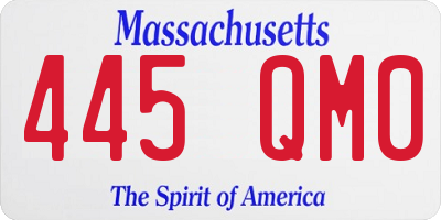 MA license plate 445QM0