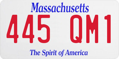 MA license plate 445QM1