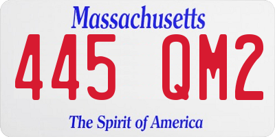 MA license plate 445QM2