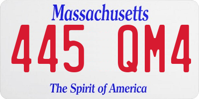 MA license plate 445QM4