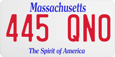 MA license plate 445QN0