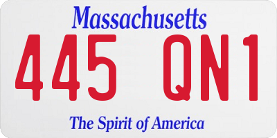 MA license plate 445QN1