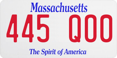 MA license plate 445QO0