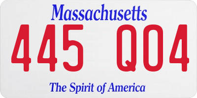 MA license plate 445QO4