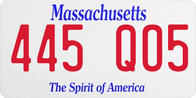 MA license plate 445QO5