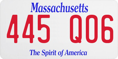 MA license plate 445QO6