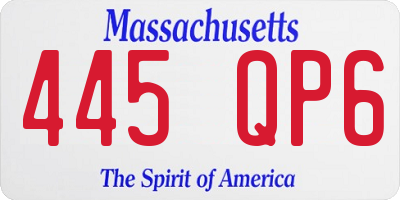 MA license plate 445QP6