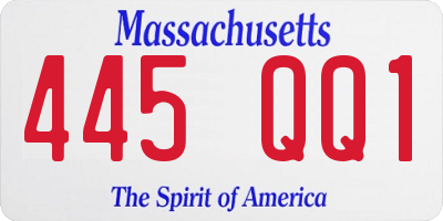 MA license plate 445QQ1